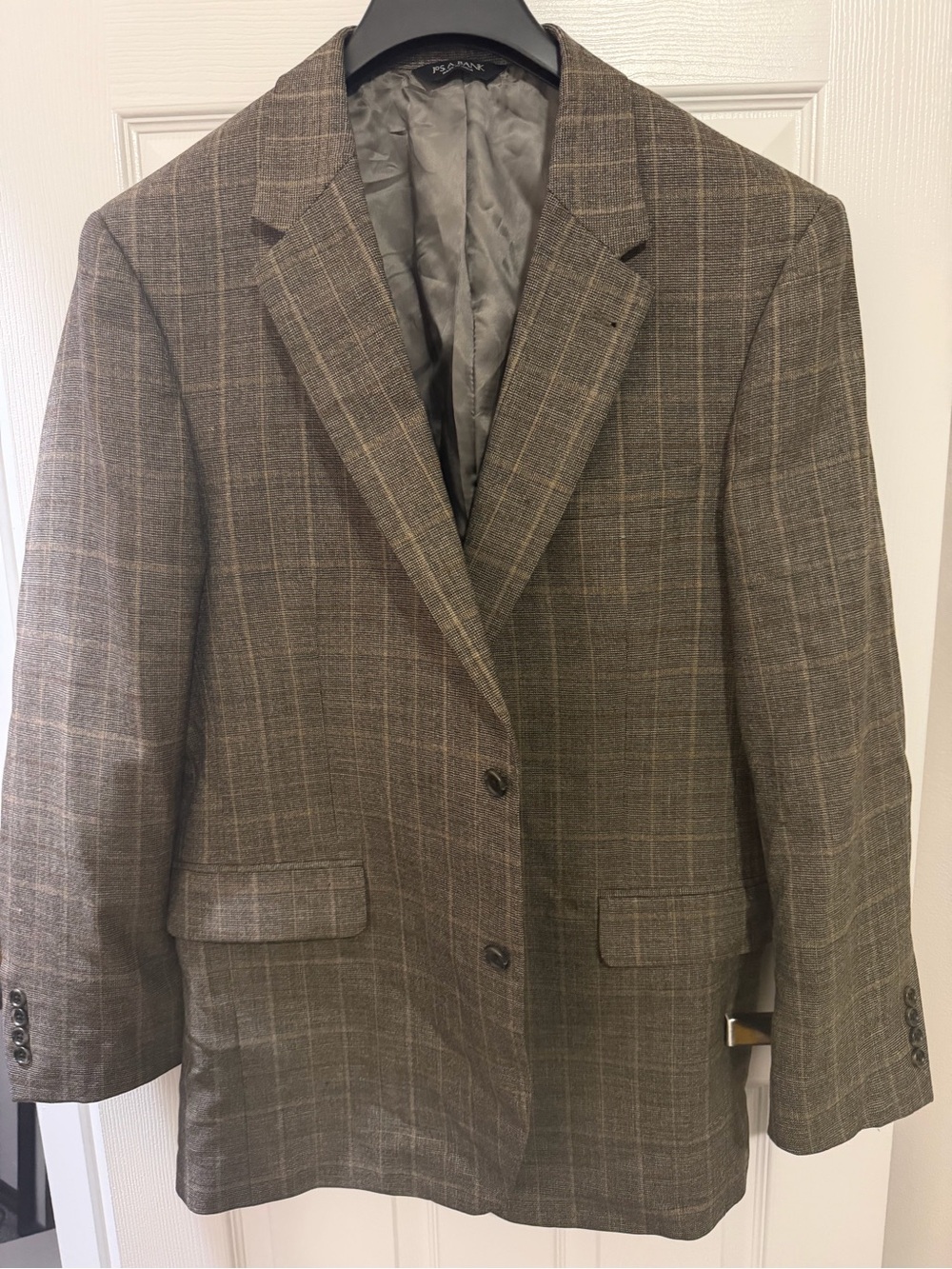 Jos. A. Bank Signature Collection Men’s 44L 100% Wool Plaid Sport Coat Blazer